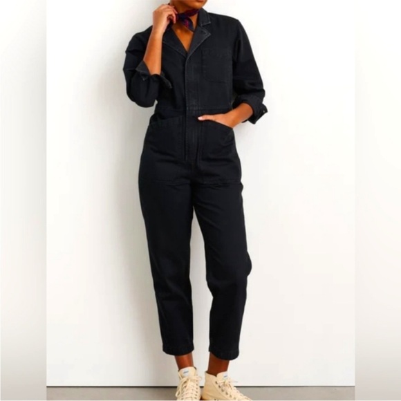 Alex Mill Standard Zip Jumpsuit in herringbone black